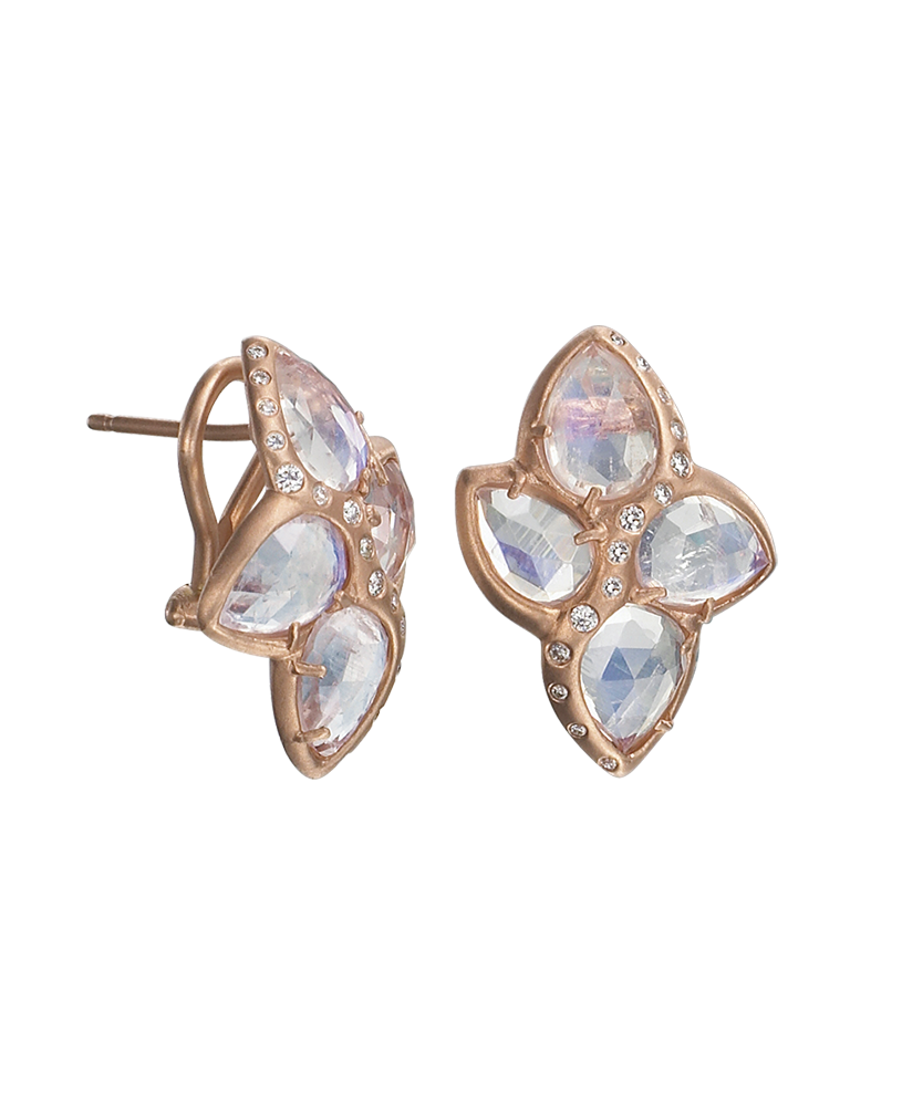Rose gold cluster earrings top